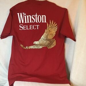 Retro Vintage 100% Cotton Red T-shirt w/ a Gold Eagle Graphic. One Stitching.